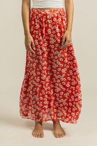 MOD.STYLE 1SK4C - Long skirt with flower print